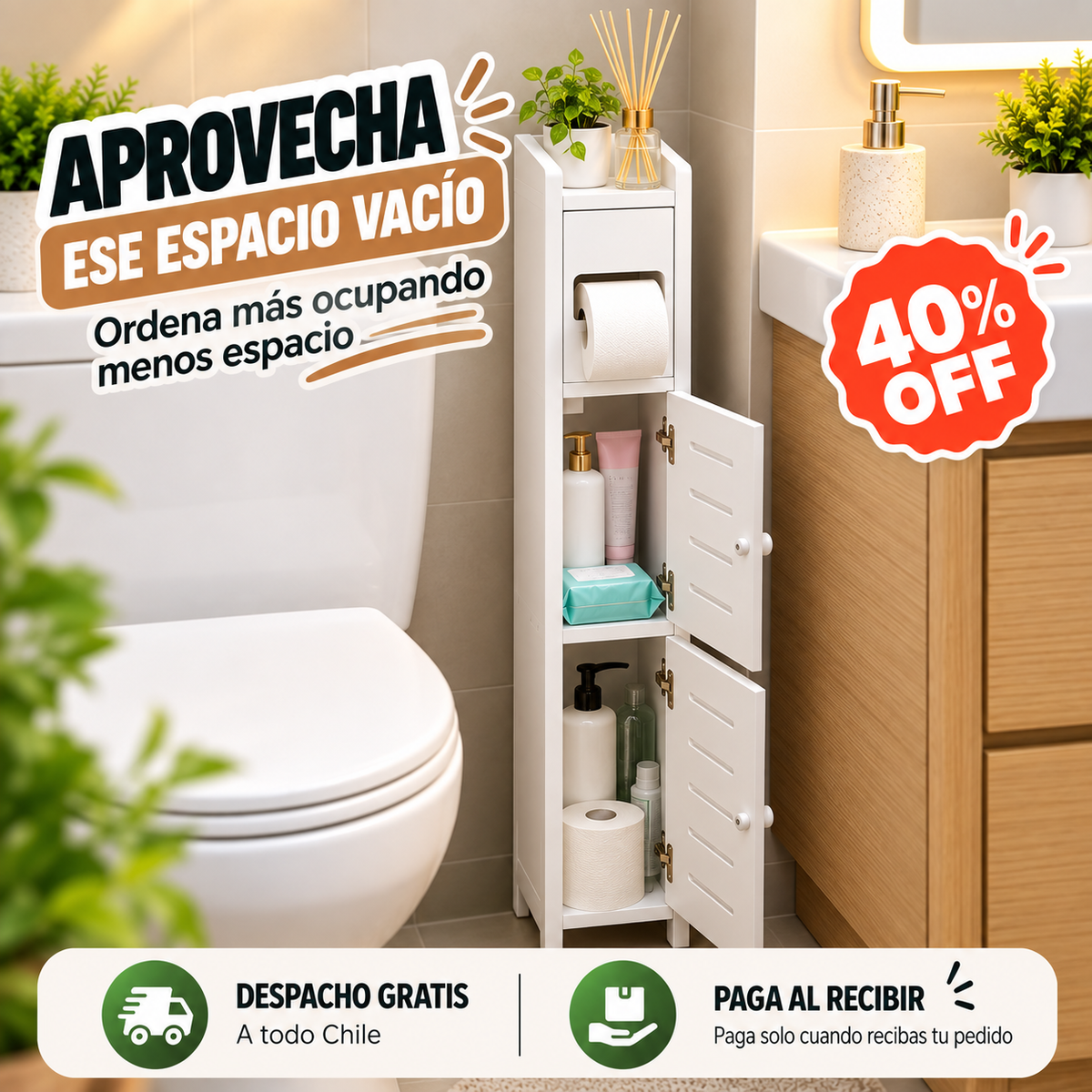 OrdenFlex Baño™ Mueble Organizador para Baño