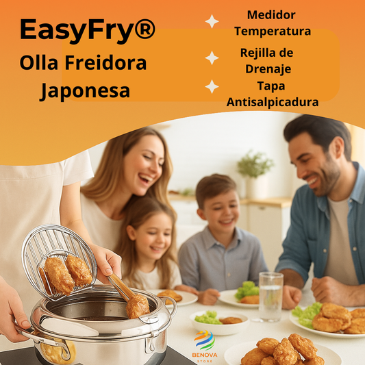 EasyFry®. Olla para Freír con Control de Temperatura. ¡FRÍE SIN SALPICADURAS Y CON TODO EL SABOR!